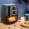 Capacitate extra mare de 4,5 l Air Fryer, friteuză fără ulei - Negru