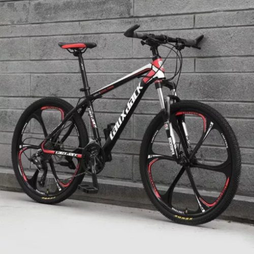 LAUX JACK  Mountain bike Negru-Roșu cu  design de spițe în formă de stea