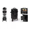 Set Grătar și afumător BBQ Grill XXL 5 în 1cu cărbune  - Negru