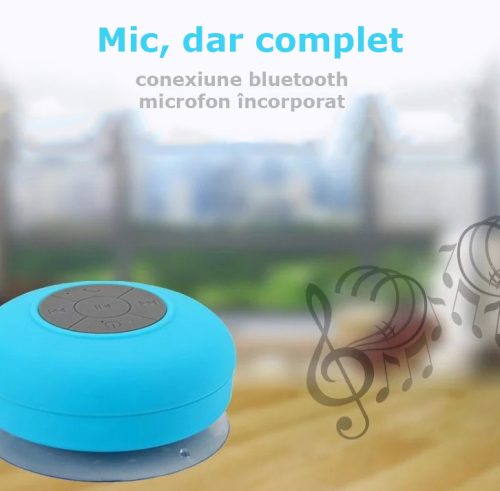 Difuzor Bluetooth impermeabil Albastru - Încorporat cu microfon!